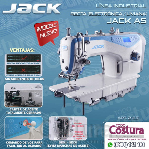 RECTA (ELECTRONICA - LIVIANA) JACK A5 (MOTOR INCORPORADO)
